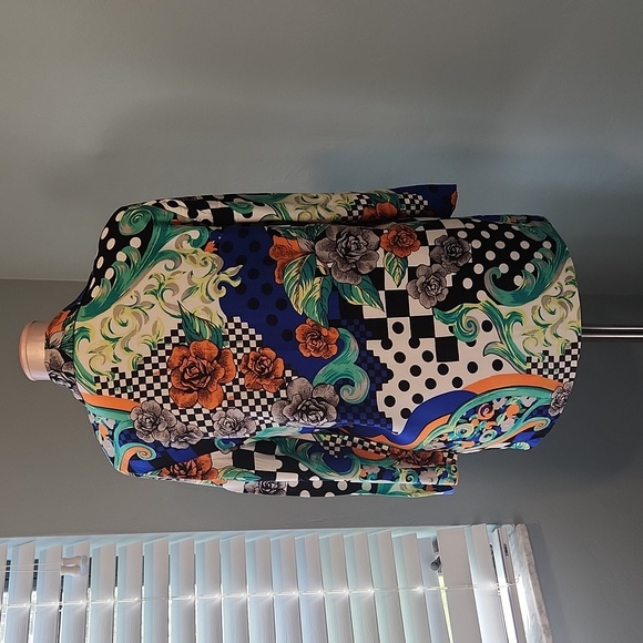 Vintage 1980s Long Blazer Polka Dots Mixed Pattern Retro Small - Picture 5 of 11